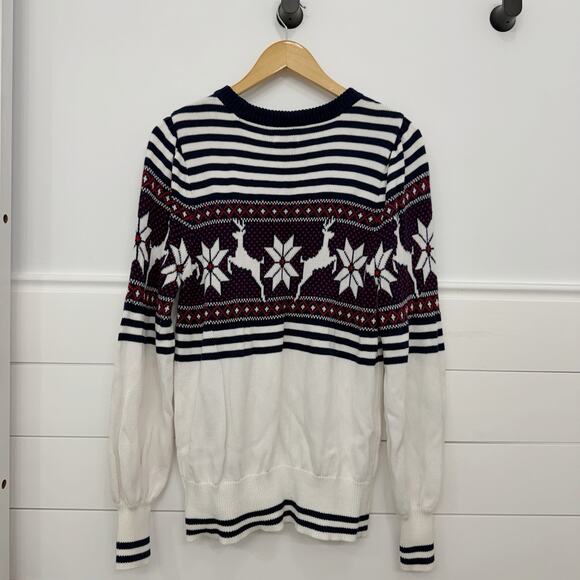 Women’s Crown & Ivy Ugly Christmas Holiday Sweater Reindeer Snowflakes M - Picture 4 of 4